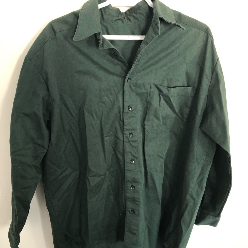 Dark Green Button-Up Shirt